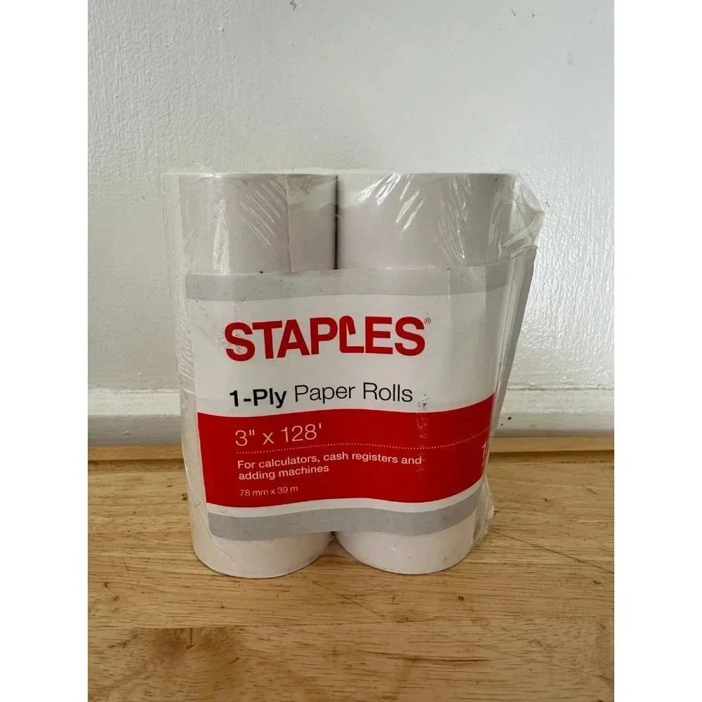 Staples 1-ply Paper Rolls pack of 4